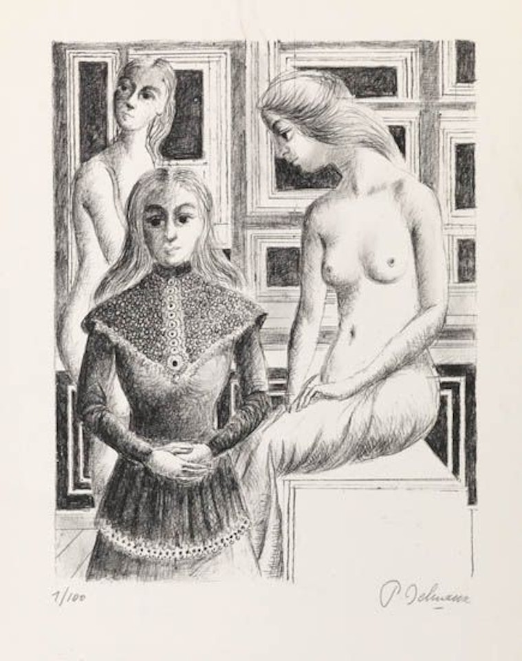 Femmes au Tabouret by Paul Delvaux