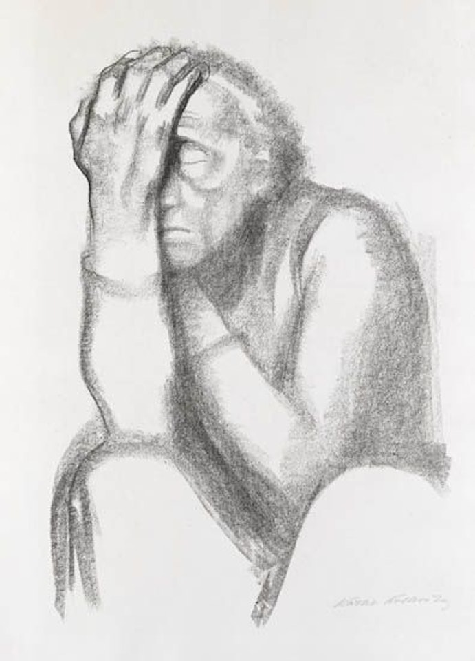 Nachdenkende Frau by Kathe Kollwitz