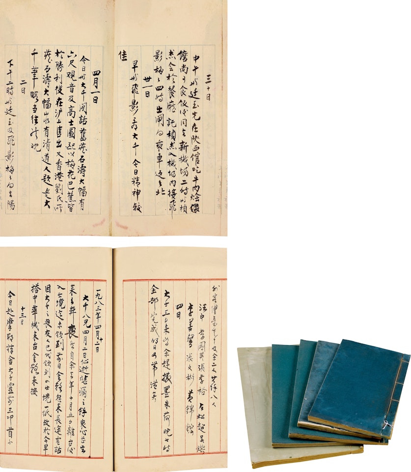 DIARIES ABOUT HIS CONTACTS WITH ZHANG DAQIAN, CULTURAL RELICS CIRCULATION, ETC. by Zhang Daqian