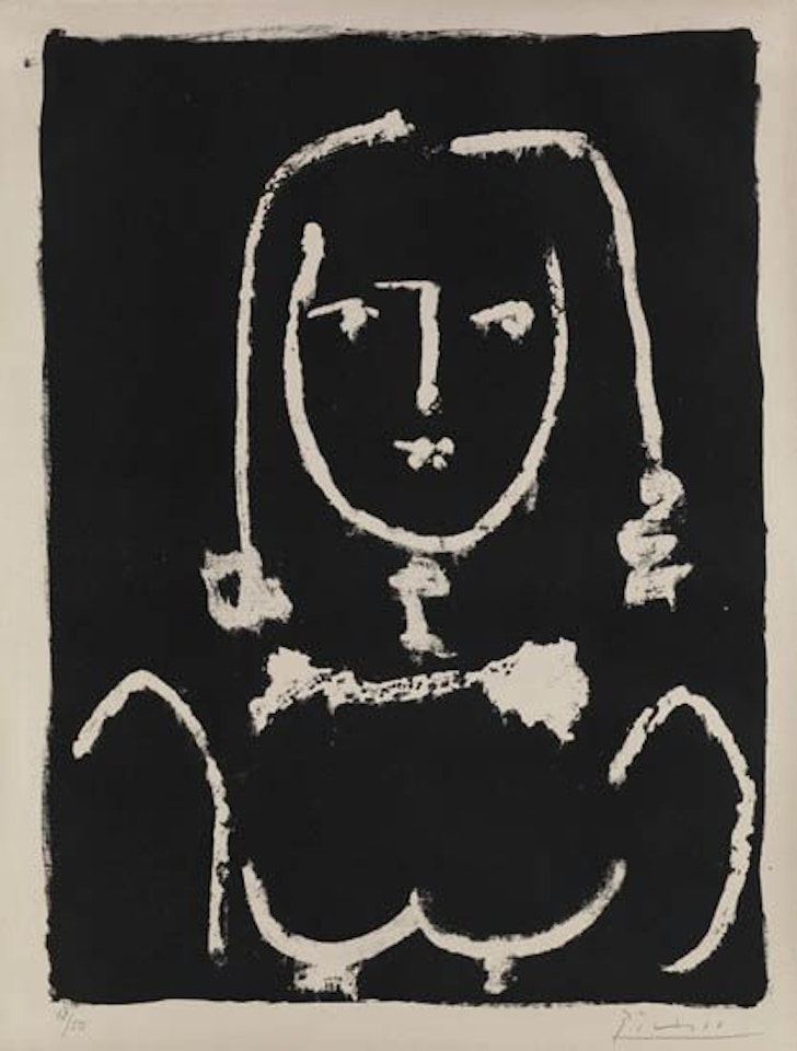 Buste blanc sur noir by Pablo Picasso