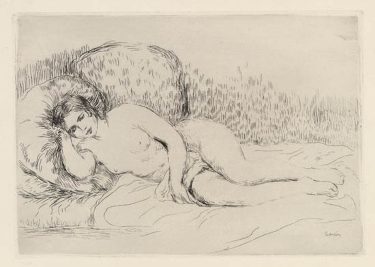 Femme couché (tourné a gauche) by Pierre-Auguste Renoir