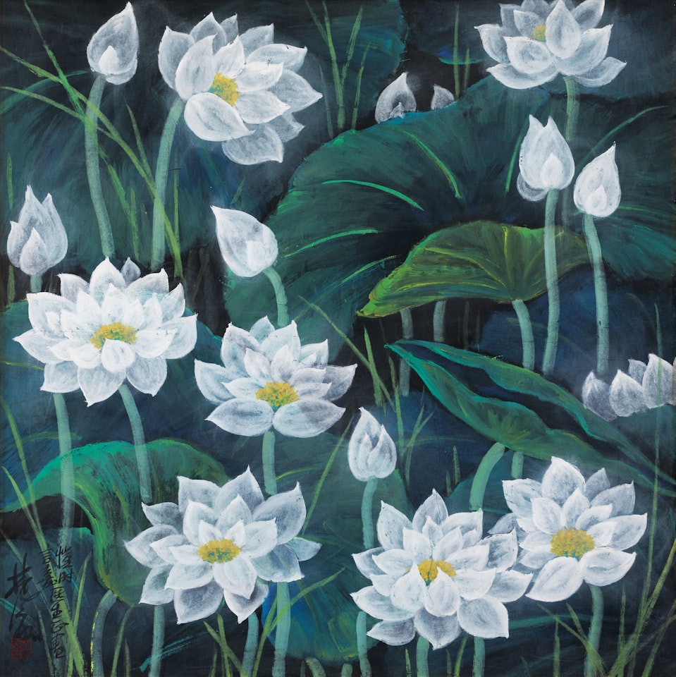 Lotus Pool in Moonlight by Lin Fengmian