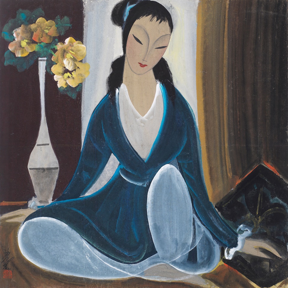 Lady in Blue by Lin Fengmian
