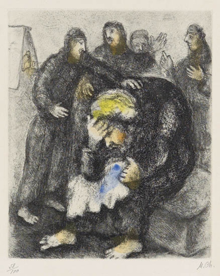 Jacob pleurant Joseph by Marc Chagall