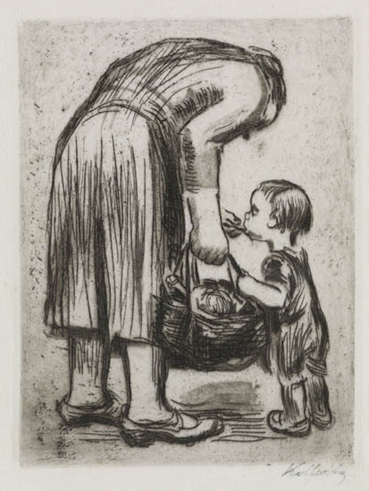 Stehende Mutter, ihr Büblein fütternd by Kathe Kollwitz