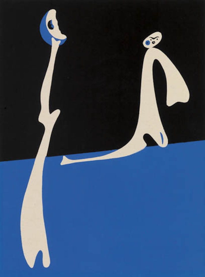 Two color pochoirs by Joan Miró