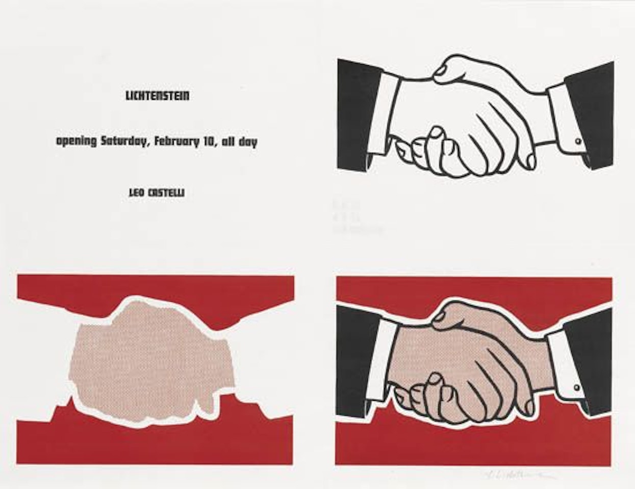 Handshake Poster by Roy Lichtenstein