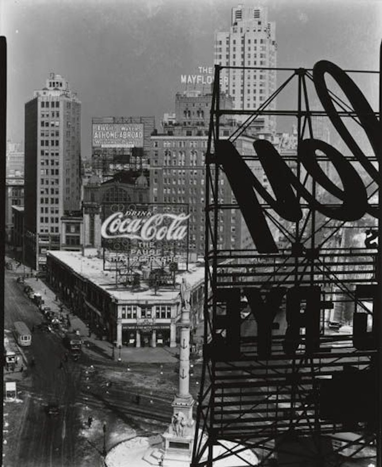 Columbus Circle. by Berenice Abbott