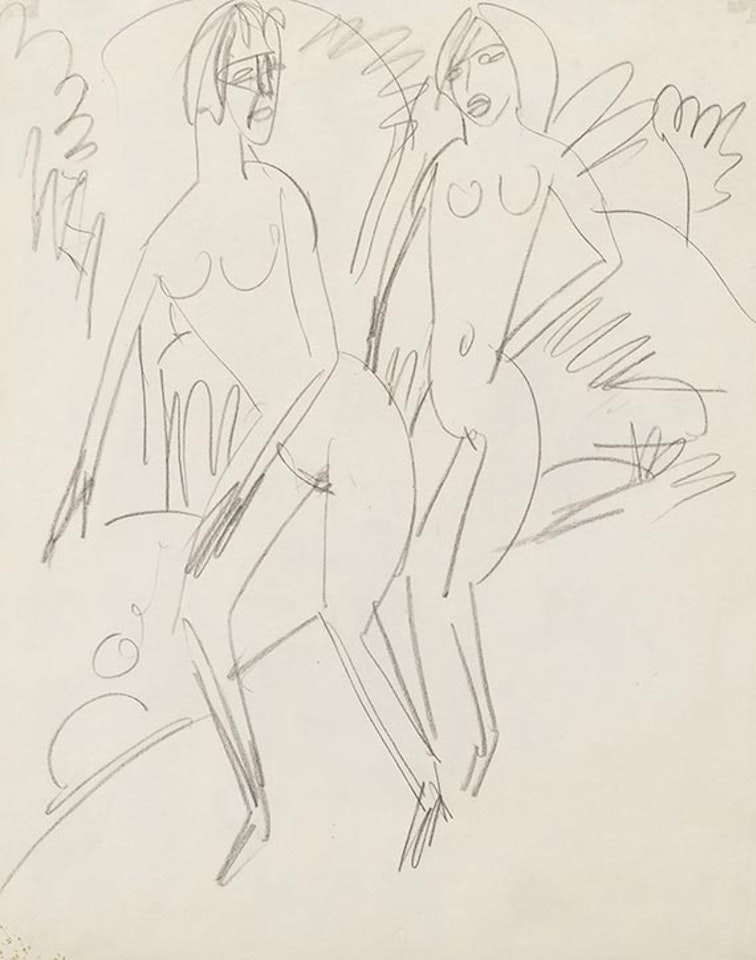 Zwei Badende an der Fehmarnküste by Ernst Ludwig Kirchner