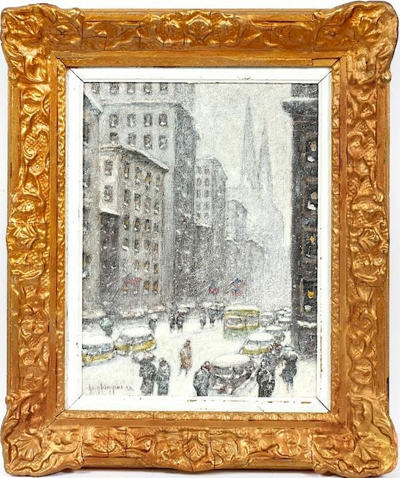 MIDTOWN WINTER:View of Midtown New York in the Winter by Guy Carleton Wiggins