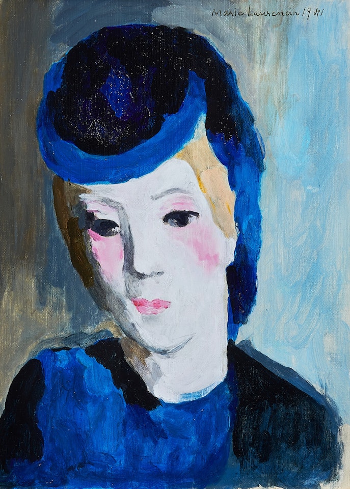 Jeune femme en bleu - Hélène by Marie Laurencin