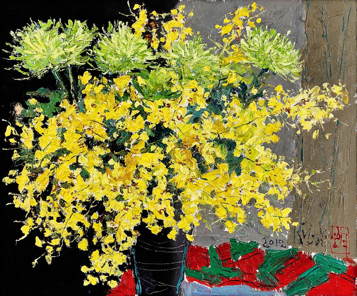 Dancing yellow dots by Pang Jiun