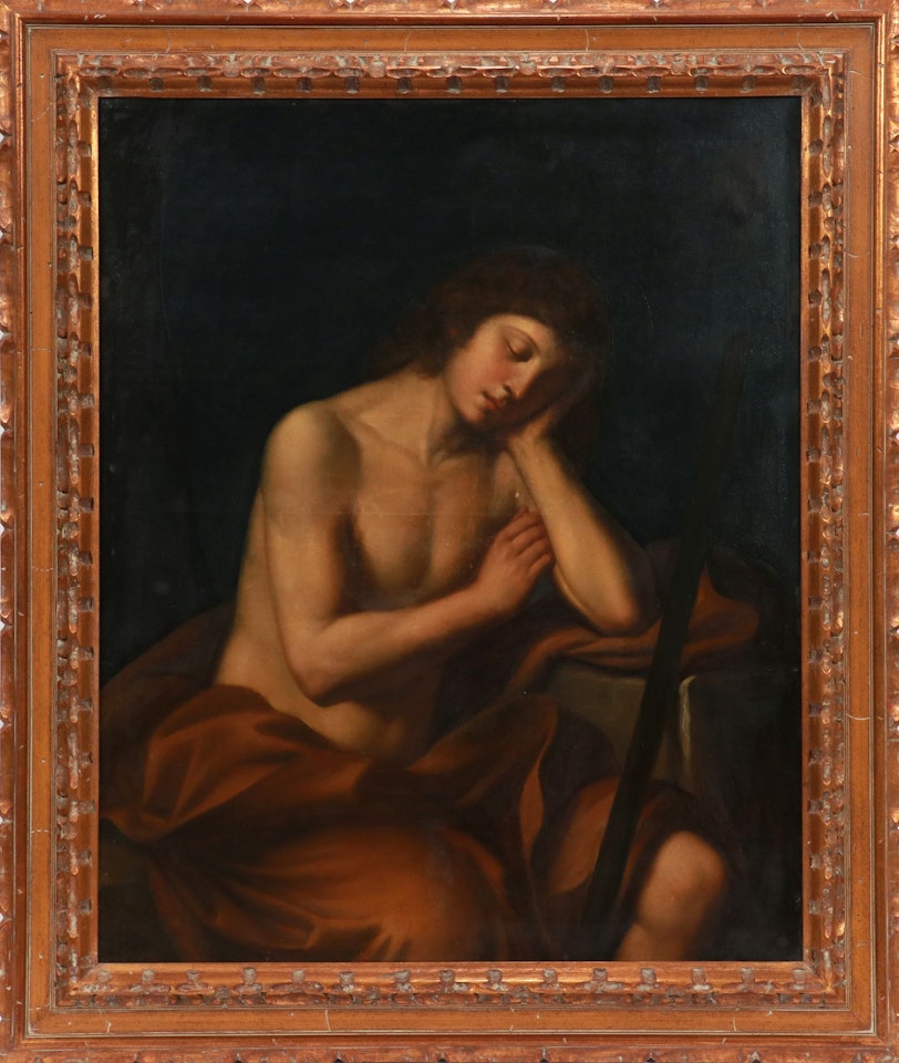 Resting shepherd by Italian School