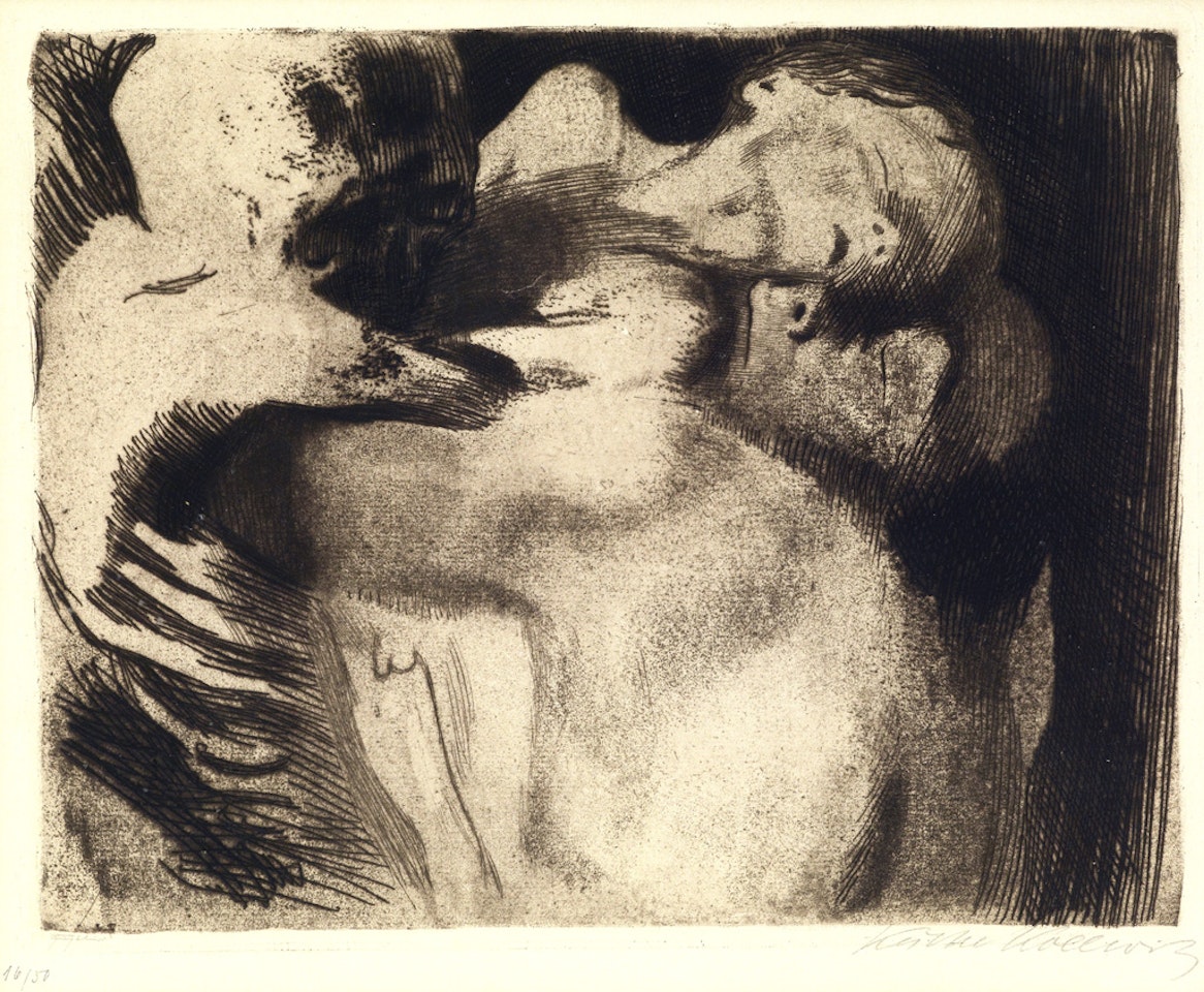 Tod und Frau um das Kind Ringend by Kathe Kollwitz