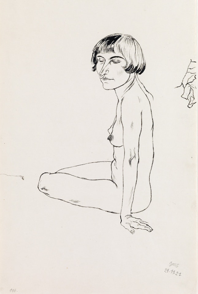 Sitzenden Frauenakt by George Grosz