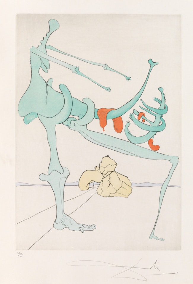 Silhouette en vert by Salvador Dali
