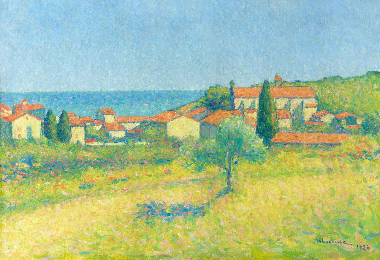 Toîts de Collioure devant la mer by Achille Laugé