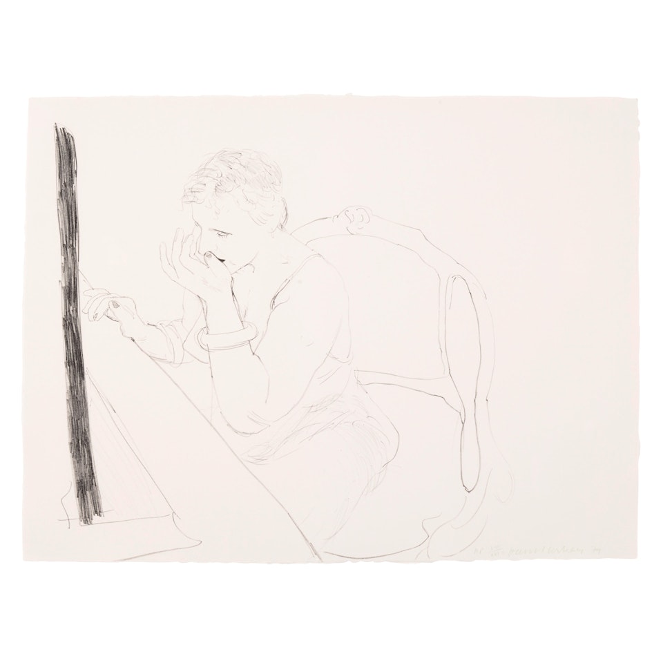 Celia Adjusting Her Eyelash (Gemini 837) by David Hockney