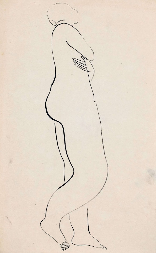 Nude Lady with Arms Crossed by Sanyu