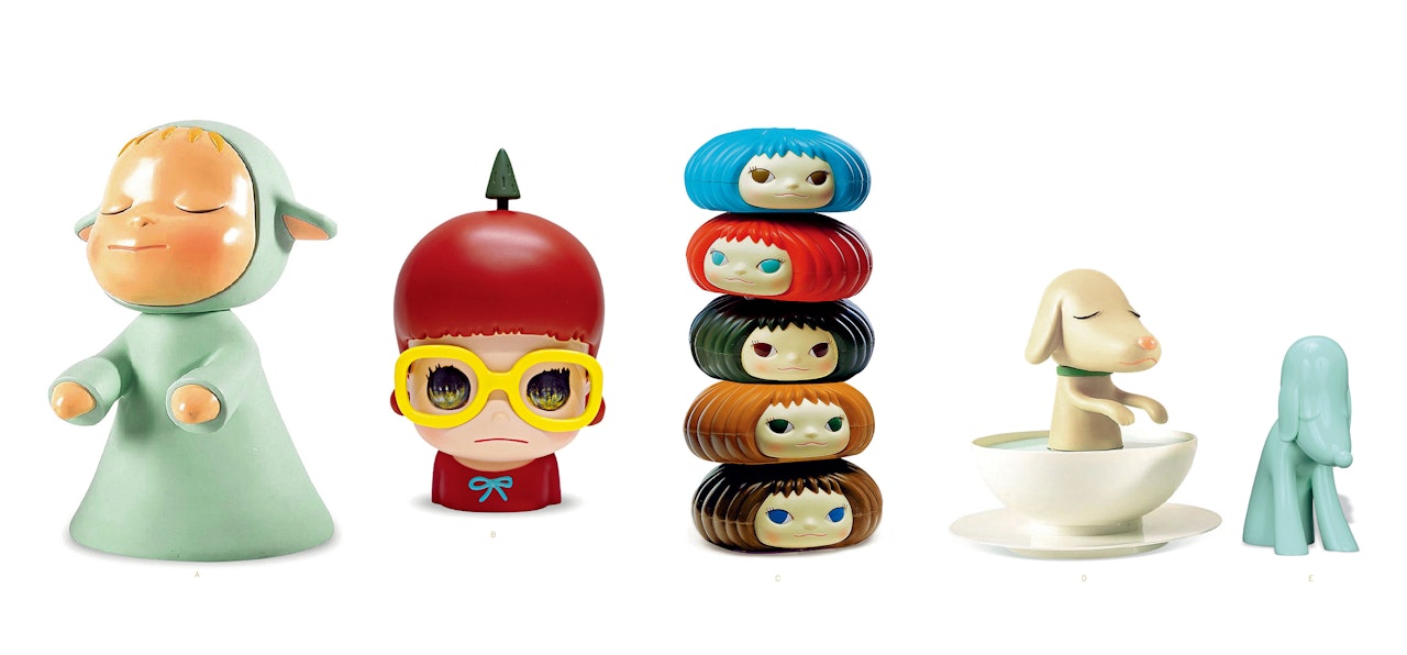 Little Wanderer; Coin Bank - Under The Tree; Gummi Girl Candy Jar; Puppy Cup; Aomori Dog Saving Jar (Blue) by Yoshitomo Nara