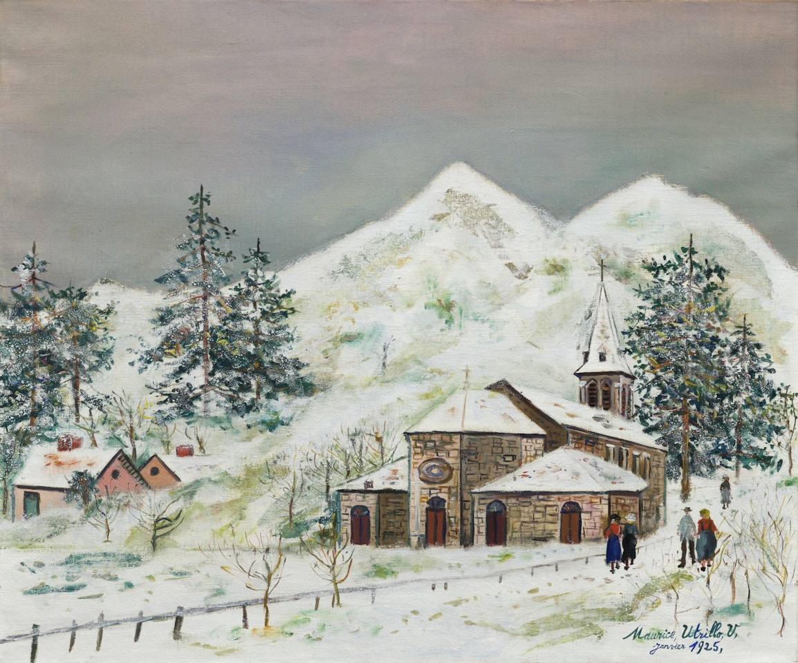 Effet de neige ou Église sous la neige by Maurice Utrillo