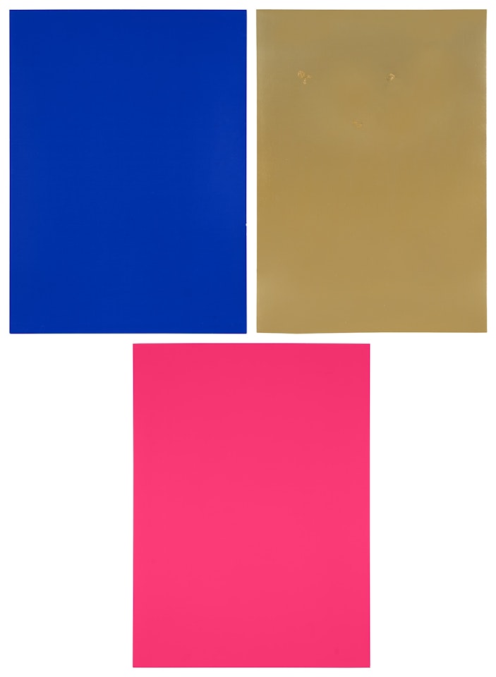 Monochrome und Feuer (Monochrome and Fire) (Krefeld Triptych) by Yves Klein