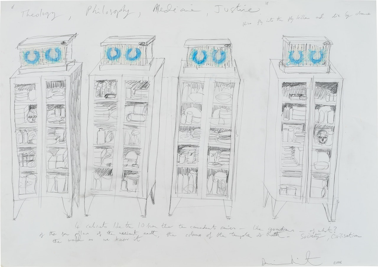 Drawing for Theology, Philosophy, Medicine, Justice by Damien Hirst