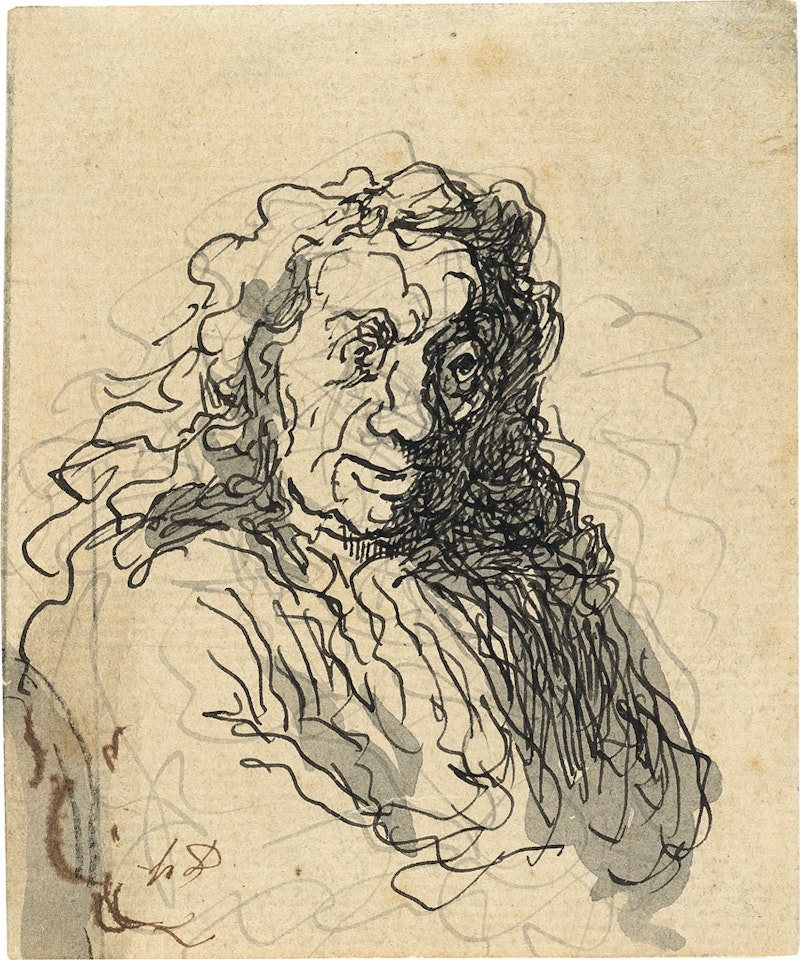 Un homme aux cheveux longs by Honoré Daumier