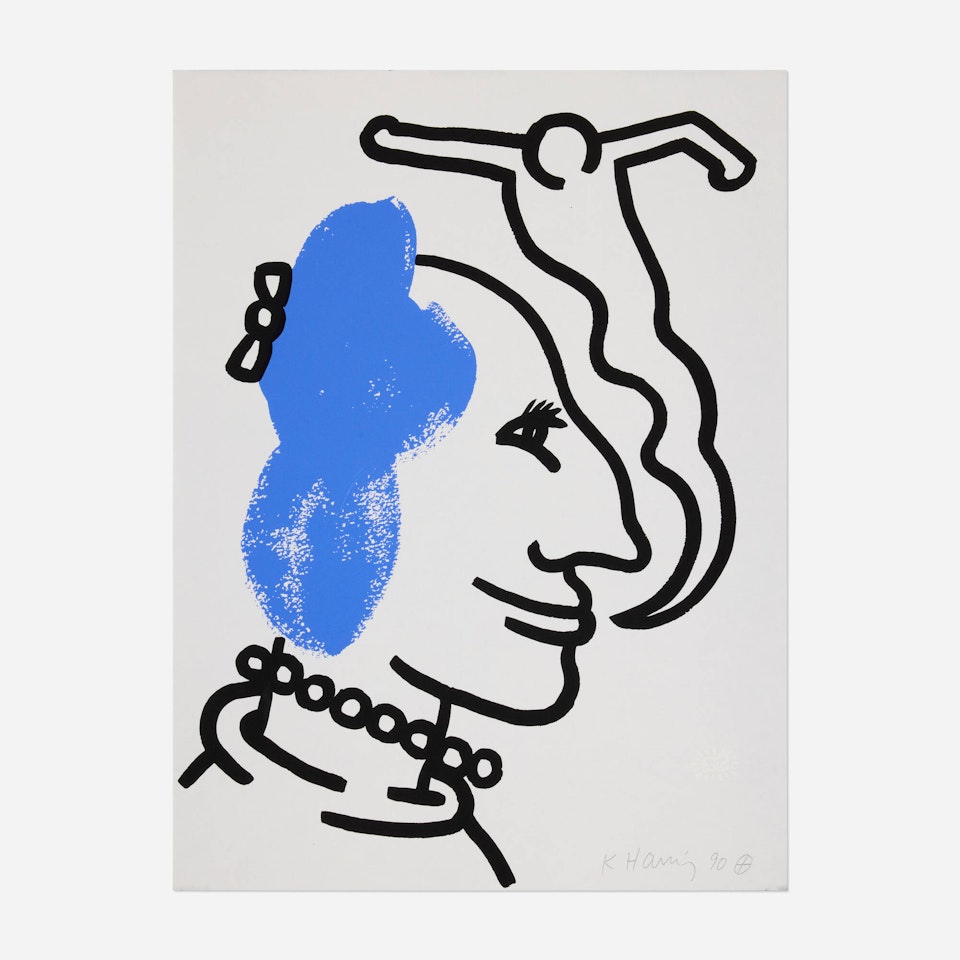 Plate 6 (from The Story of Red and Blue portfolio) by Keith Haring