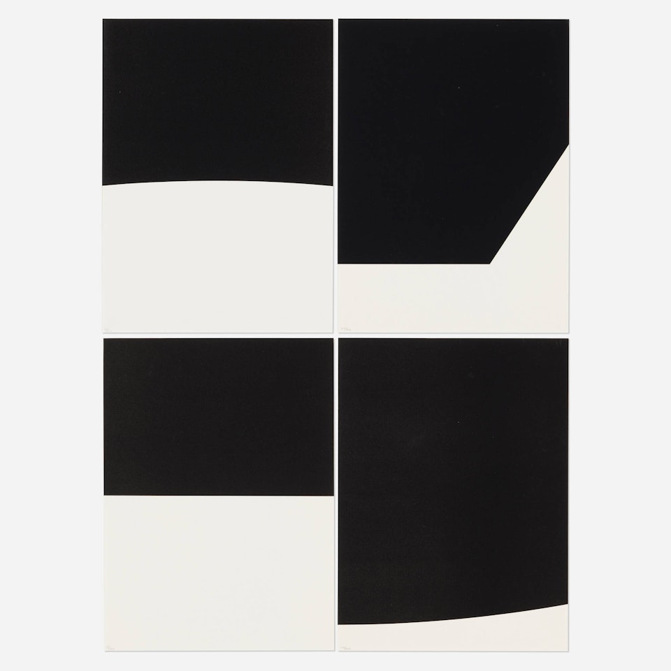 Four works from the Un coup de dés jamais n"abolira le hasard (by Stéphane Mallarmé) portfolio by Ellsworth Kelly