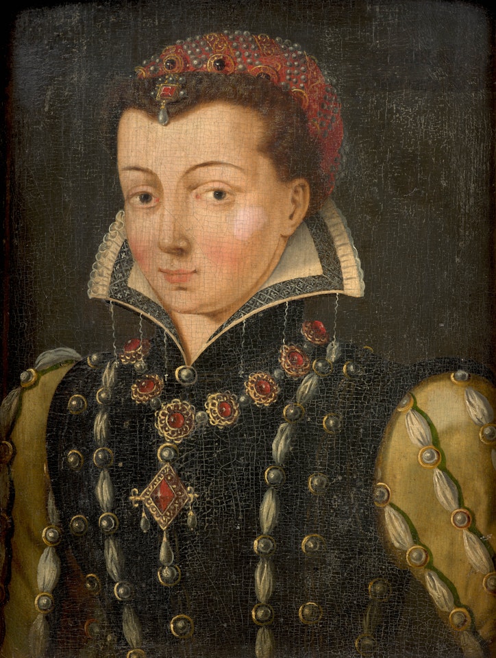Portrait d"une dame de qualité, inspiré du portrait d"Elisabeth d"Autriche; Portrait of a lady by French School