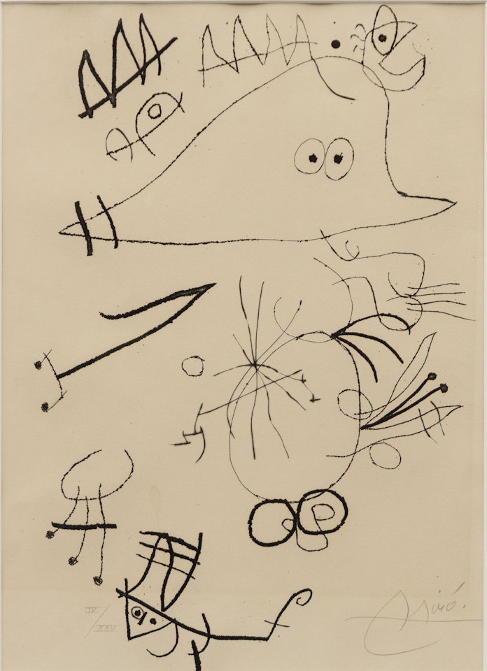 from "Le Miroir de L"Homme par les Bêtes" by Joan Miró