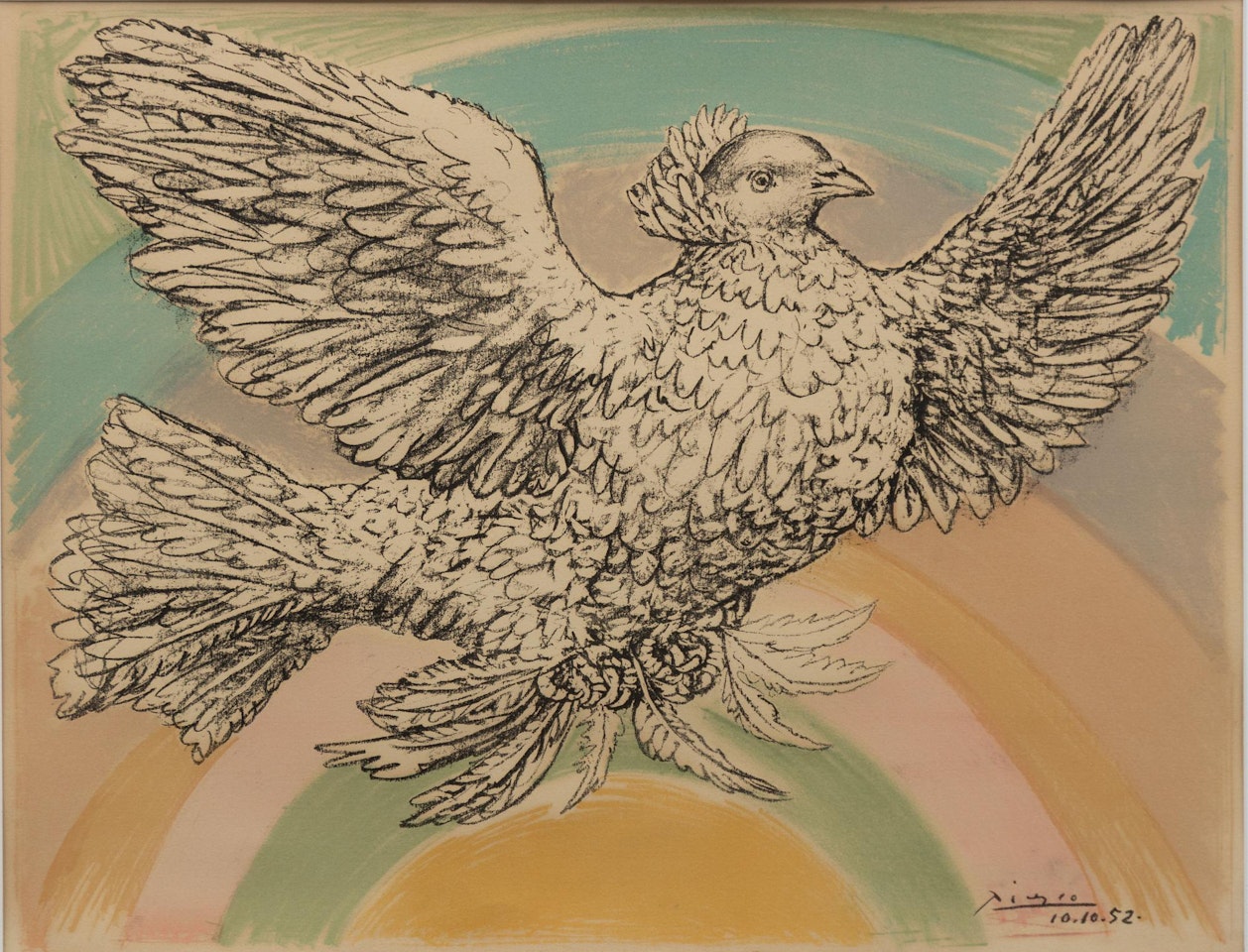 "Colombe volant (À l"arc-en-ciel)" by Pablo Picasso