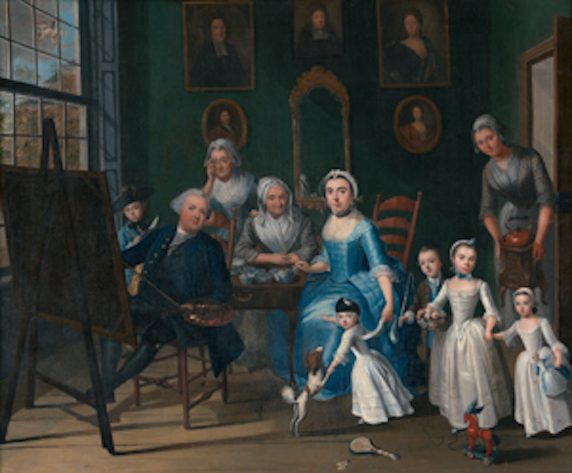 Maler an der Staffelei mit seiner Familie, um 1760 by Dutch School