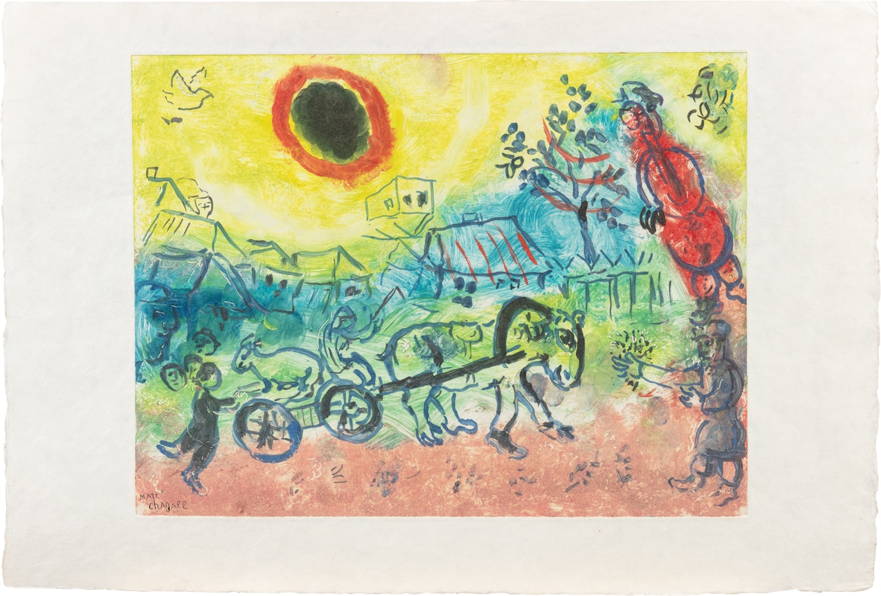 La charrette by Marc Chagall