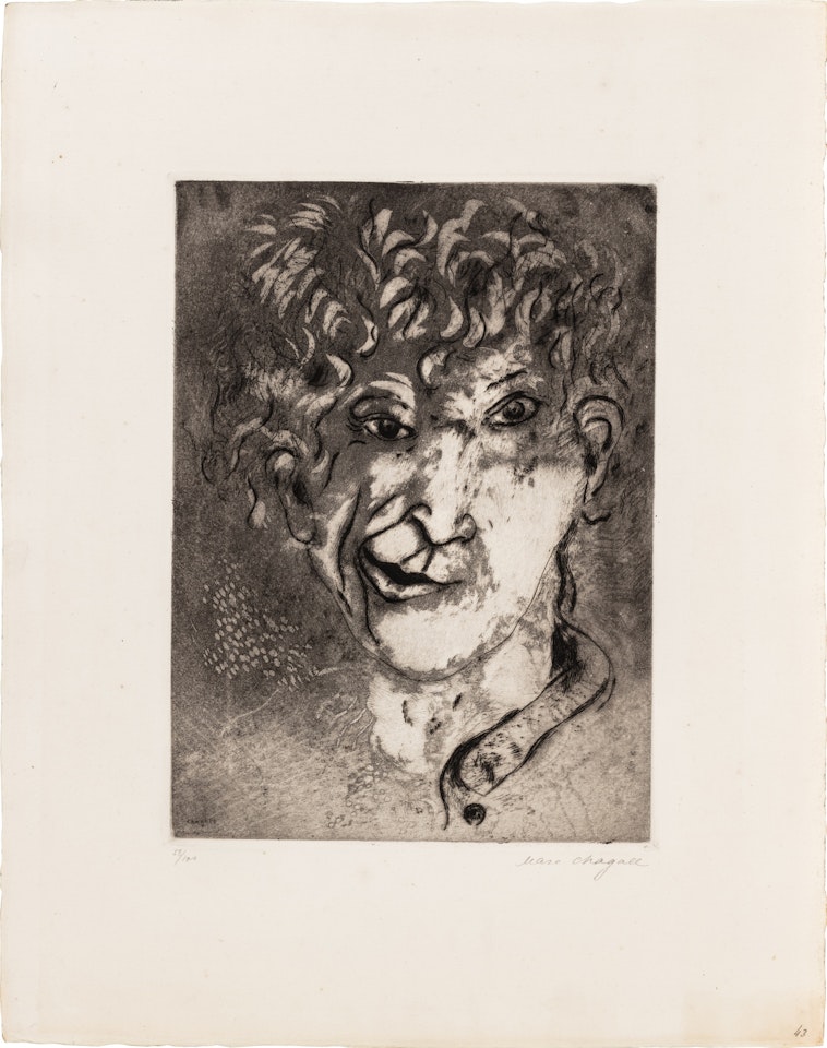 Selbstbildnis mit Grimasse (Autoportrait avec grimace) by Marc Chagall