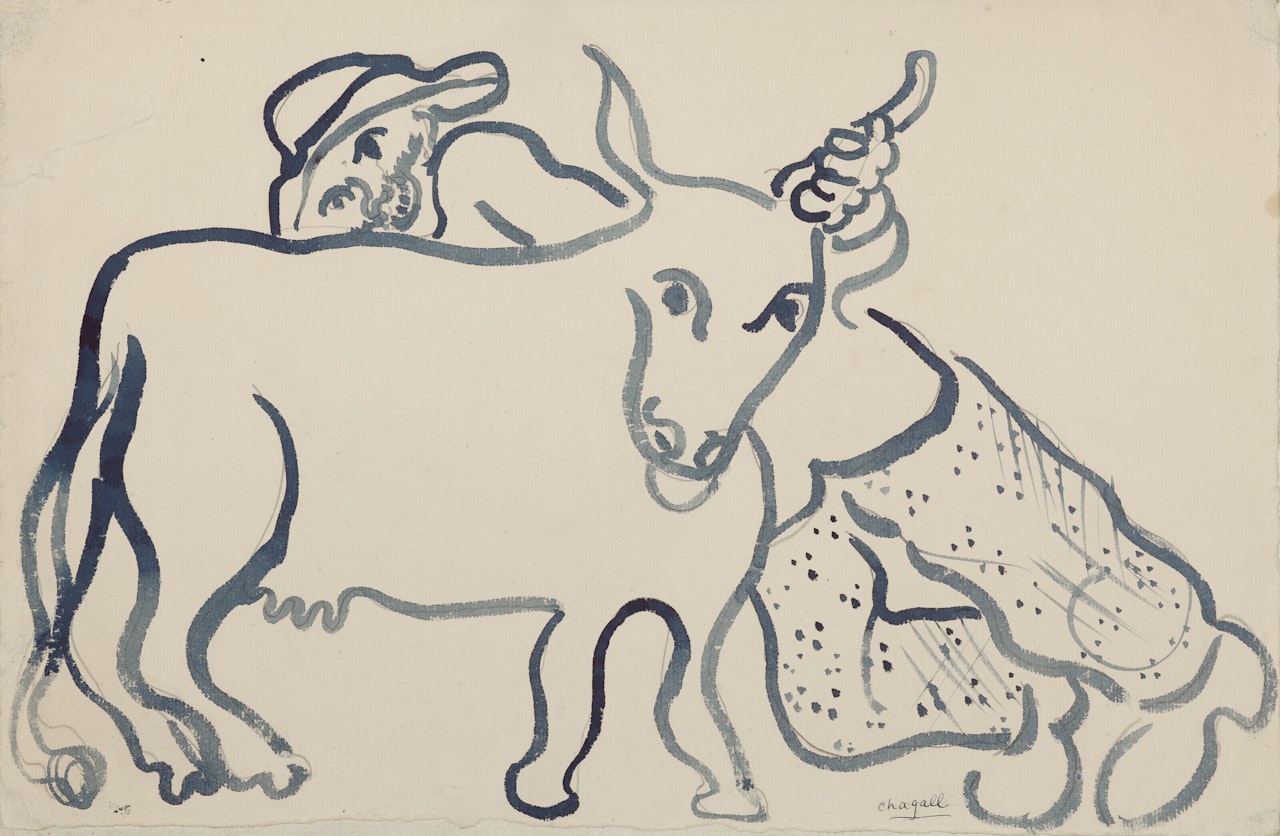 La Vache et le Paysan by Marc Chagall