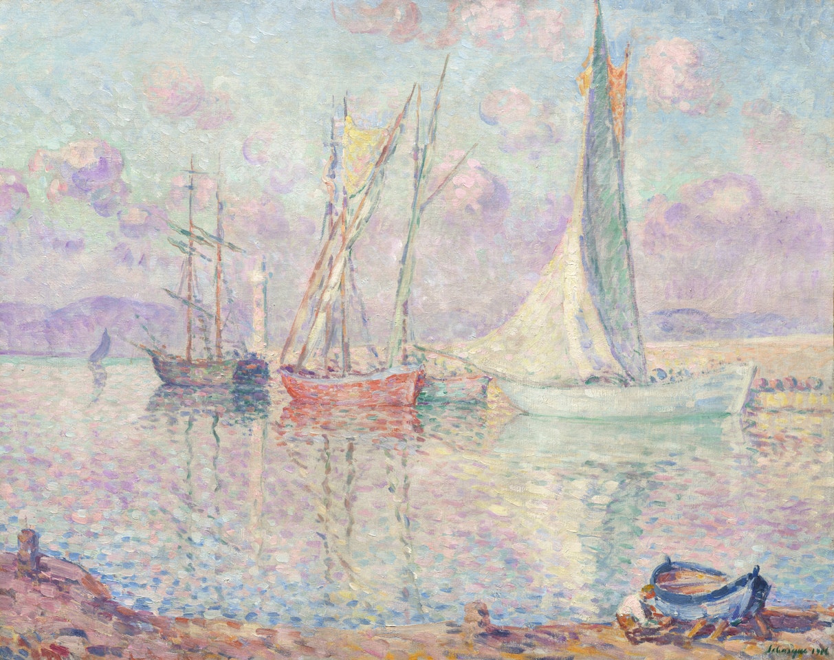 Voiliers dans le port de Saint-Tropez by Henri Lebasque