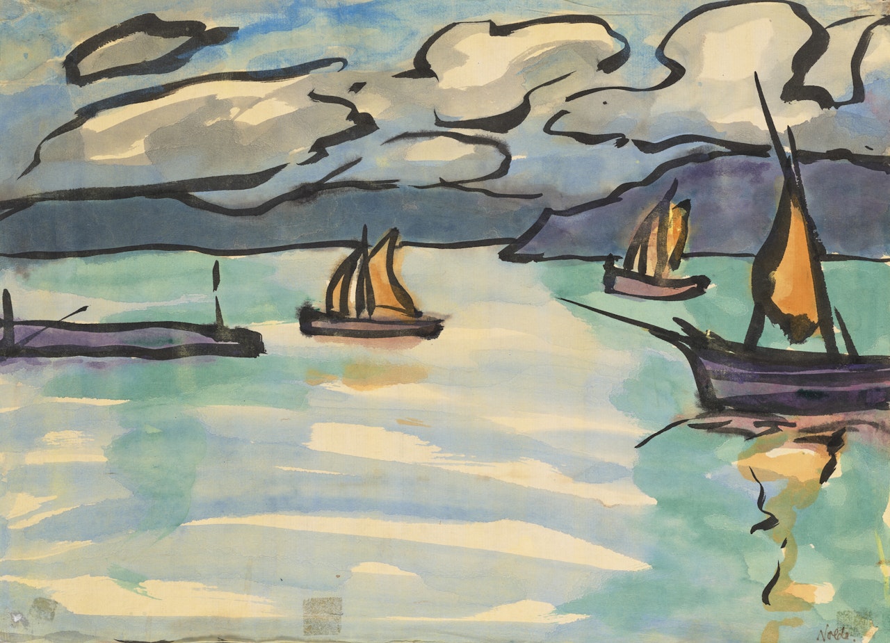 Segelschiffe im Fjord by Emil Nolde