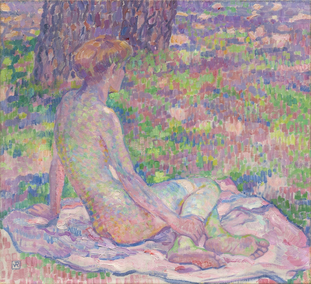 Baigneuse assise / Étude de nu ou Petit nu assis (sous les pins) by Theo van Rysselberghe
