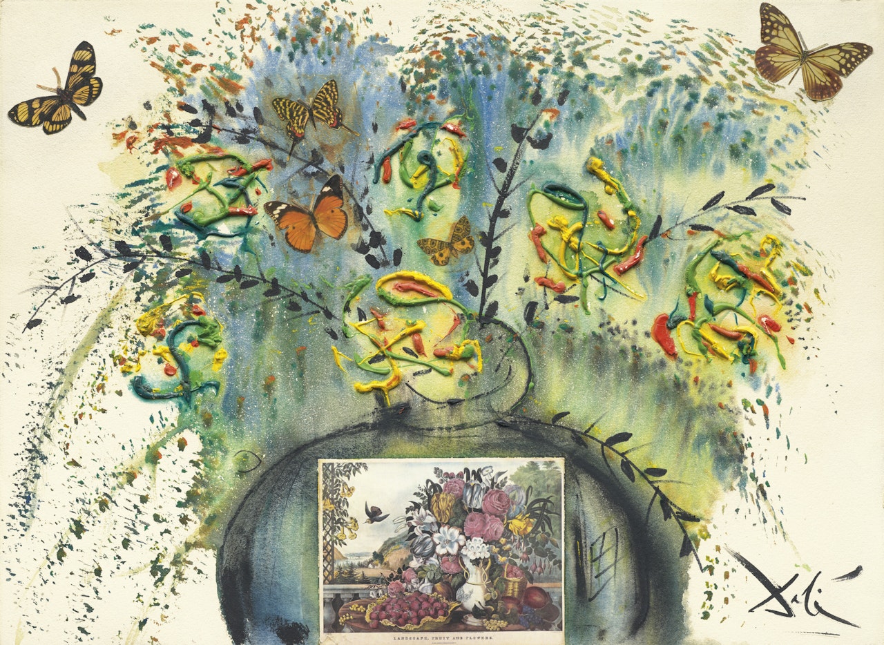 Flowers and fruit by Salvador Dali
