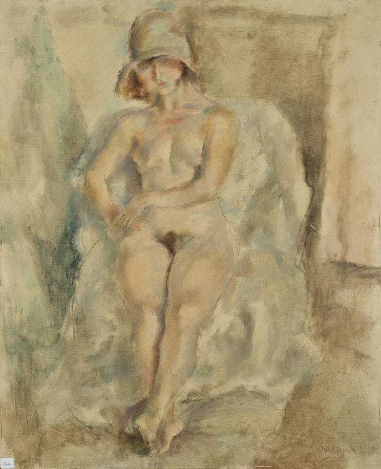 Modèle nu au chapeau by Jules Pascin