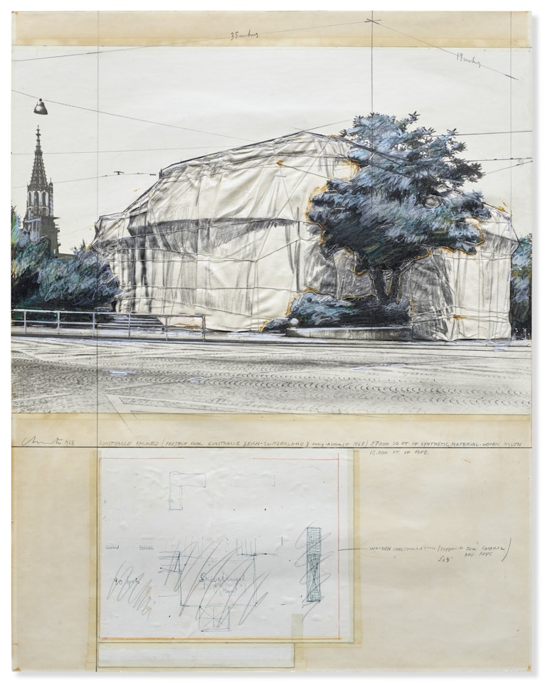 Projet d"empaquetage de la Kunsthalle, Berne, Suisse, juillet-août 1968 by Christo
