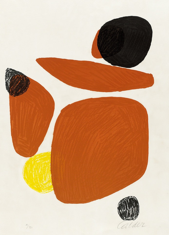 Quatre Rouges, Trois Noirs et une Jaune by Alexander Calder