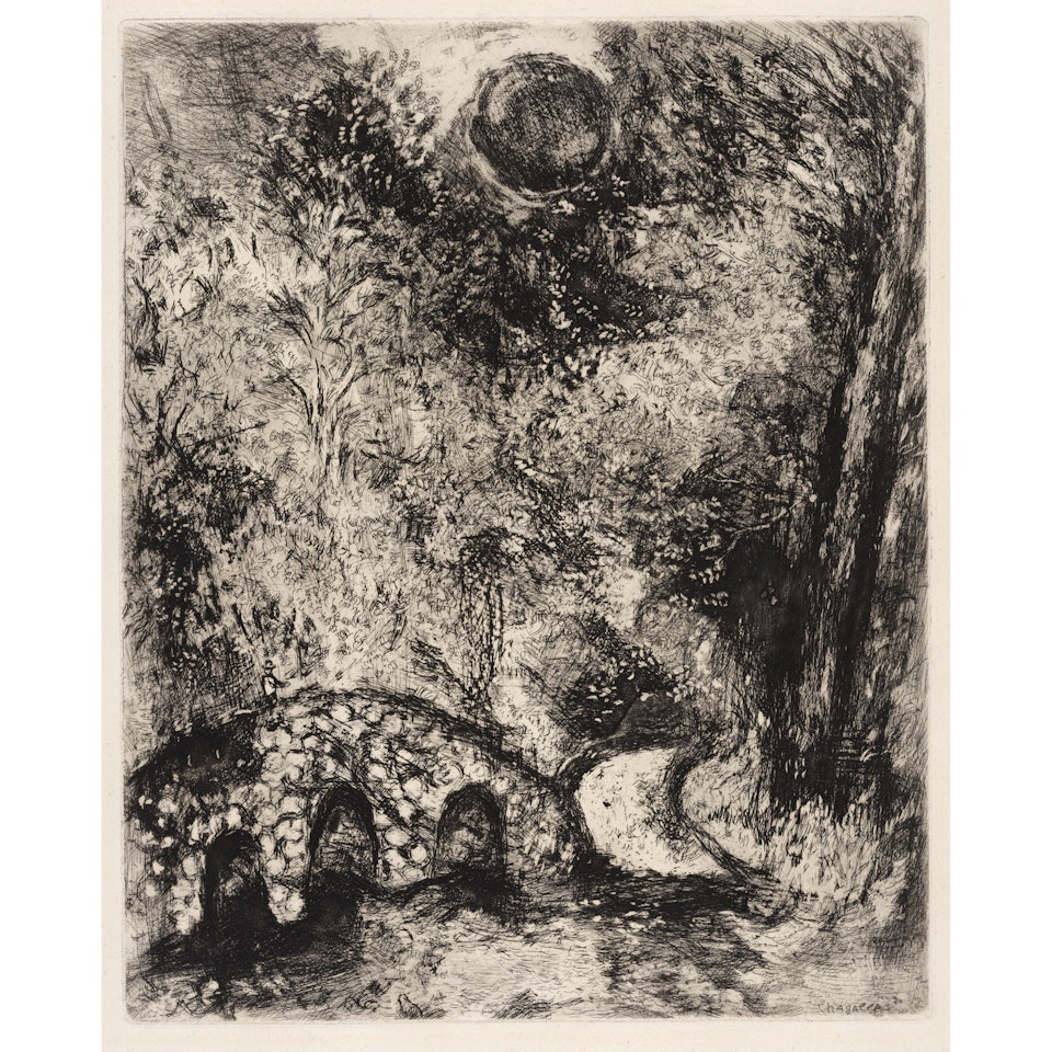 Le Soleil et les Grenouilles, pl. 67, from Les Fables de la Fontaine (Vollard 161, Cramer bk.22) by Marc Chagall