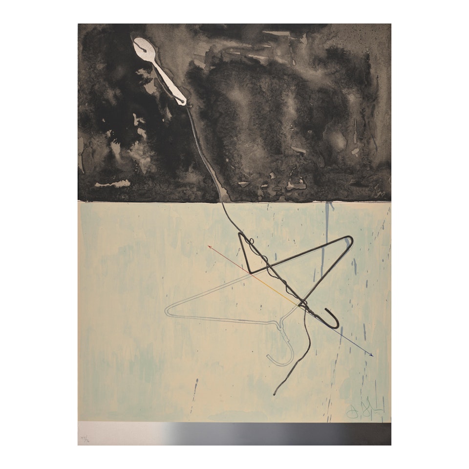 Coat Hanger and Spoon, from Fragment - According to What (Field 142) by Jasper Johns