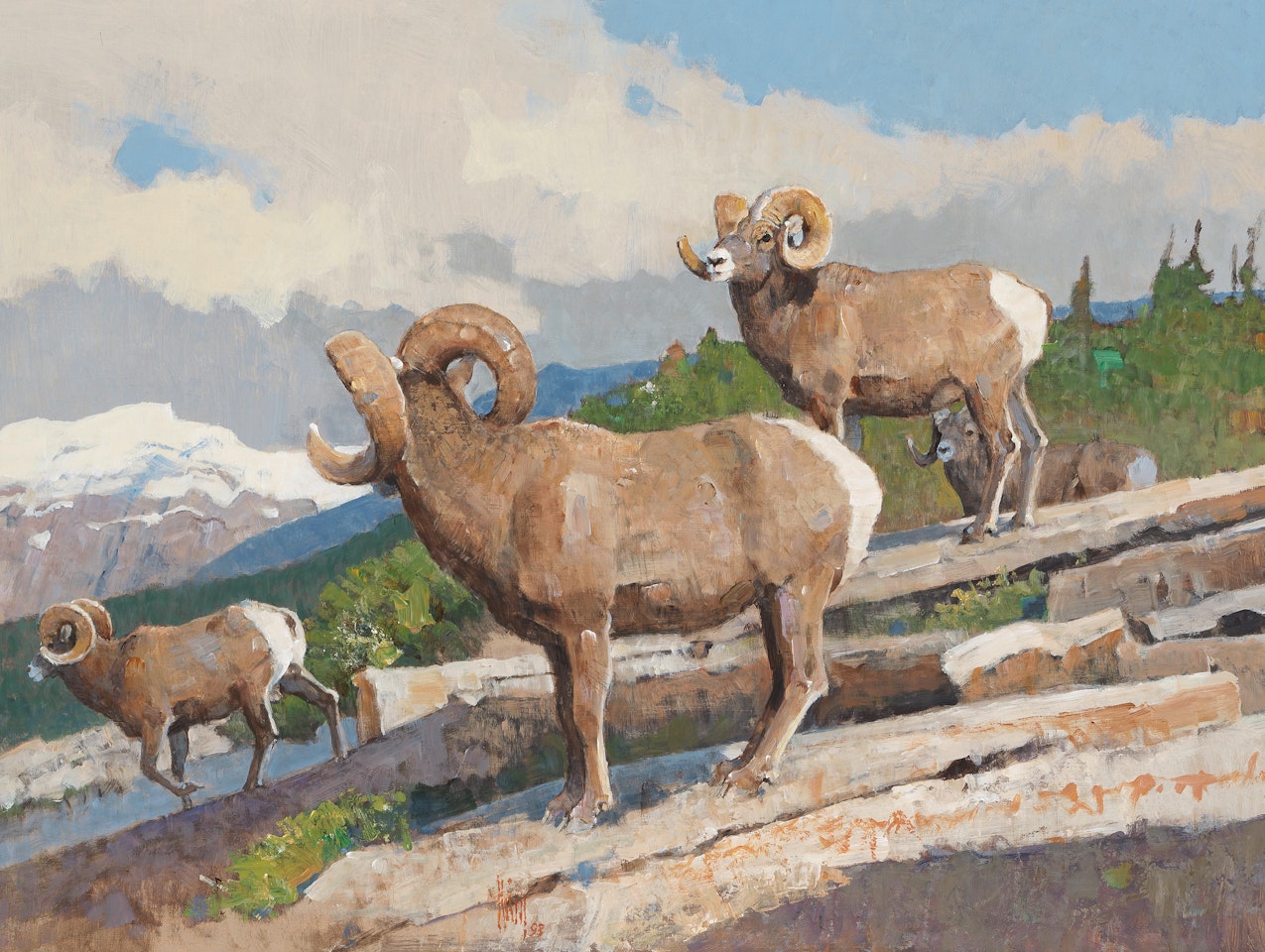 Gathering of Rams by Bob Kuhn