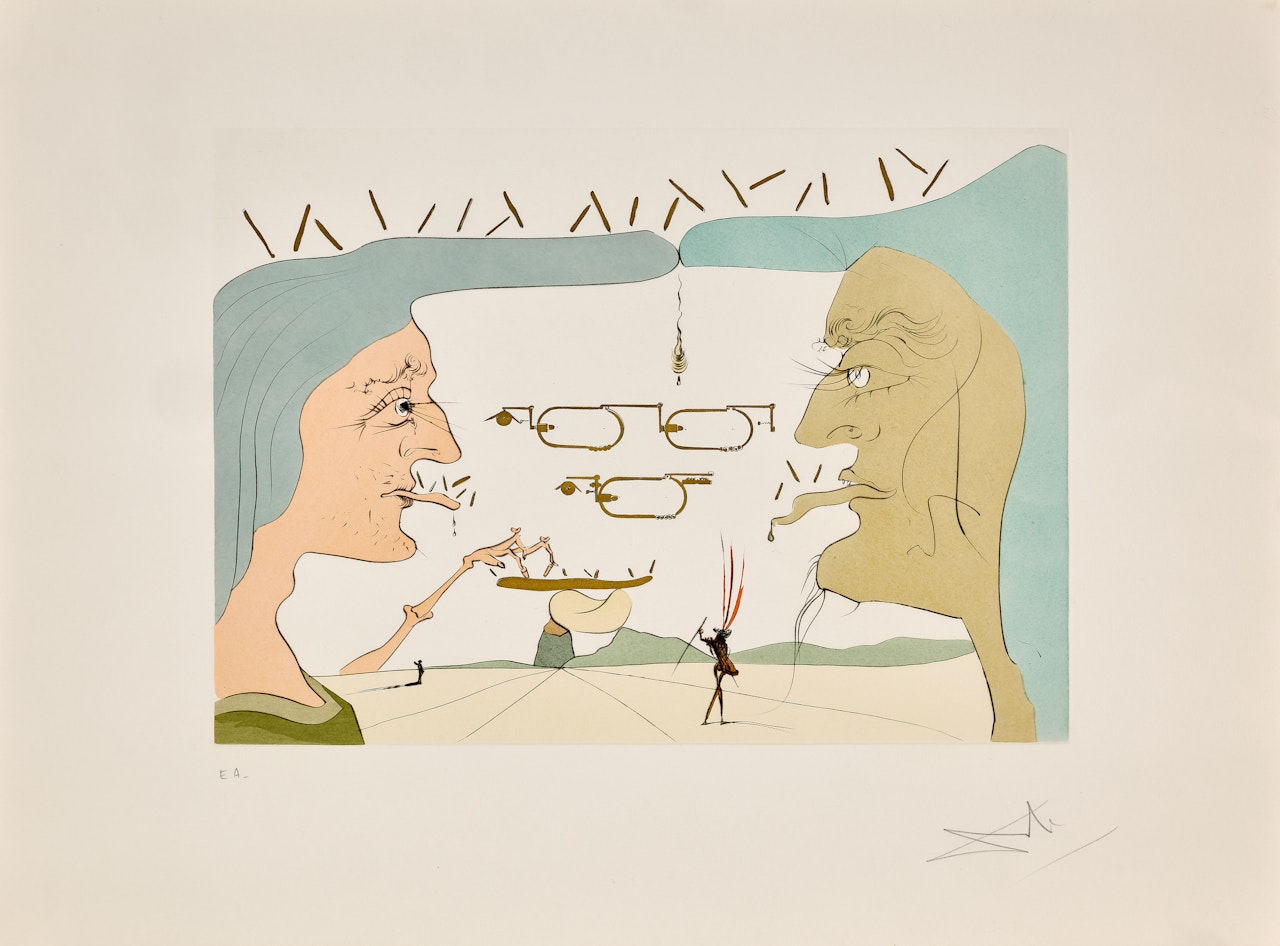 Le Télégraphe; 1 planche by Salvador Dali