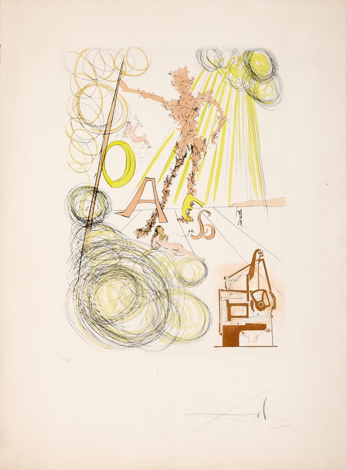 La Linotype; planche by Salvador Dali