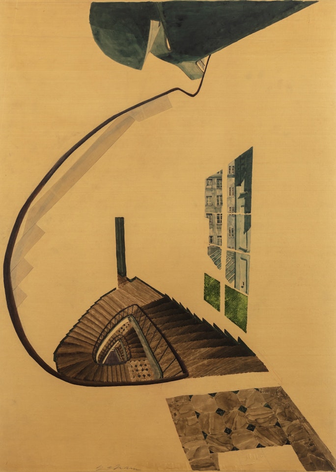Sans titre (Escalier avec rampe et fenêtre) by Sam Szafran